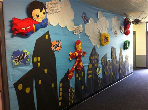 Superhero Wall For A 3rd Grade Classroom This Is So