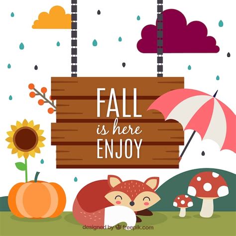 Free Vector Autumn Is Here Background