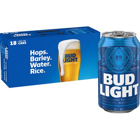 Bud Light Beer 18 Pack Beer 12 Fl Oz Cans 42 Abv Walmart