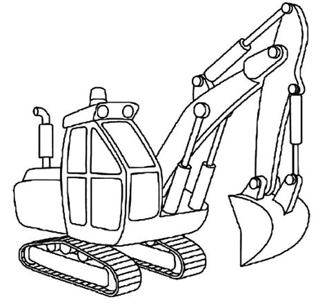 Excavator Outline Coloring Pages - Download & Print Online Coloring