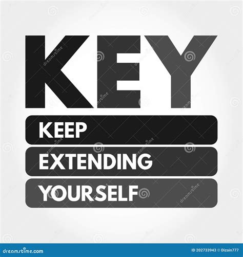 Key Keep Extending Yourself Acronym Concept Stock Illustration