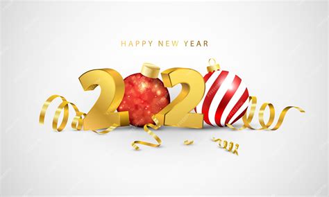 Premium Vector Happy New Year 2020 Greeting Card Design With Gold