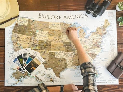 Detailed National Parks Map Framed Push Pin Usa Travel Map Etsy