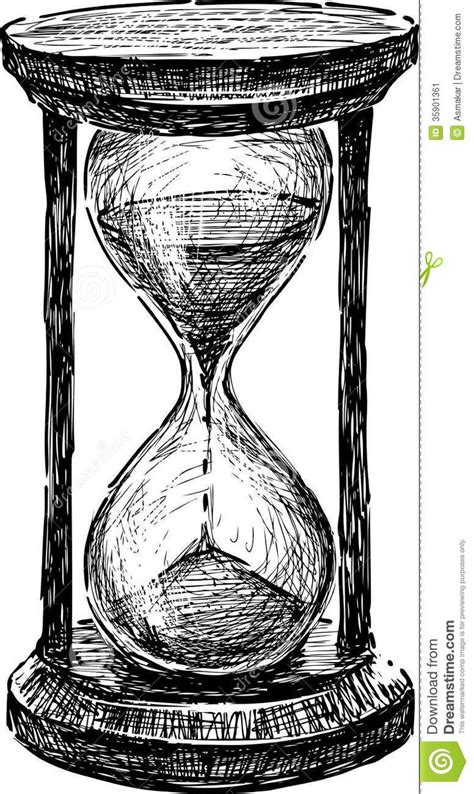 Illustration About Vector Sketch Of An Old Hourglass Illustration Of