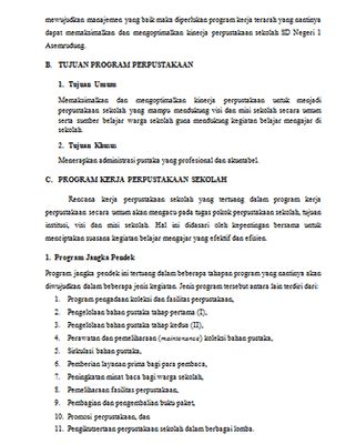 Contoh Program Perpustakaan SD Format Microsoft Word  Berkas Edukasi