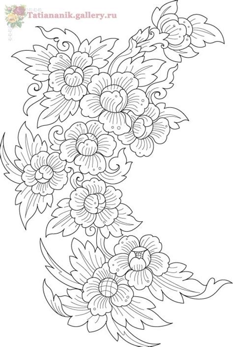 Paling Bagus 15 Sketsa Bunga Bordir Gambar Bunga Indah