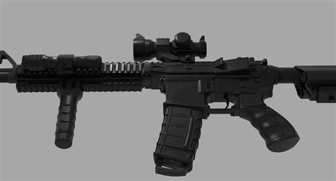 Carbine Modified Carbine M4a1 Tactical Ris Ras 3d Asset