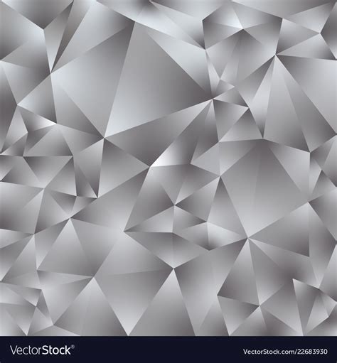 Abstract Polygonal Square Background Silver Gray Vector Image