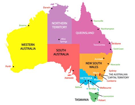 Australia Map States And Capitals
