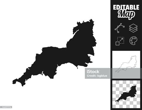 South West Maps For Design Easily Editable Stock Illustration