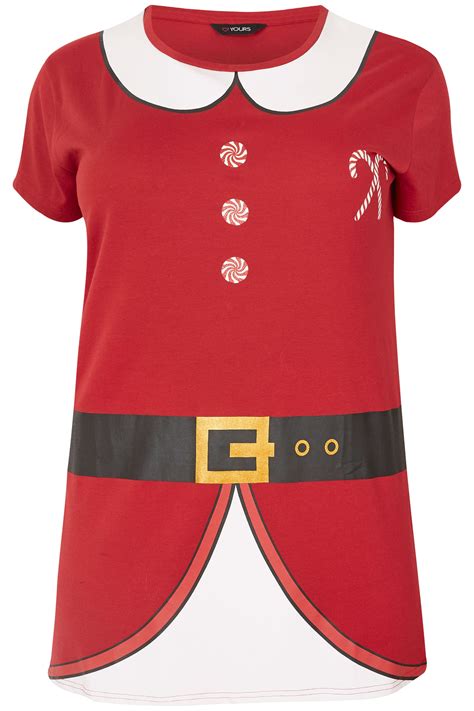 Red Novelty Christmas Santa T Shirt Plus Size 16 To 40 Yours Clothing