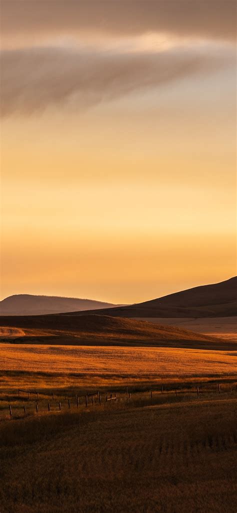 1125x2436 Montana Prairie Montana Plain Evening Light Fuji Color
