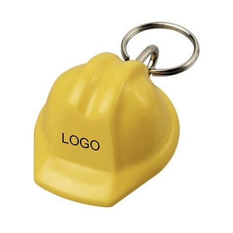 Safety Helmet Shape Keychain Custom Made With Logo Printing