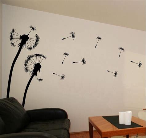 Large Blowing Dandelions Dandelion Wall Vinyl Design Decal 42 Diy