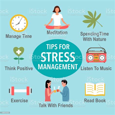 Tips For Stress Management With Useful Advices Infographic Concept