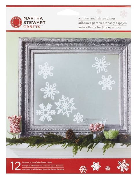 Martha Stewart Crafts Glittered Snowflake Mirror Clings Christmas