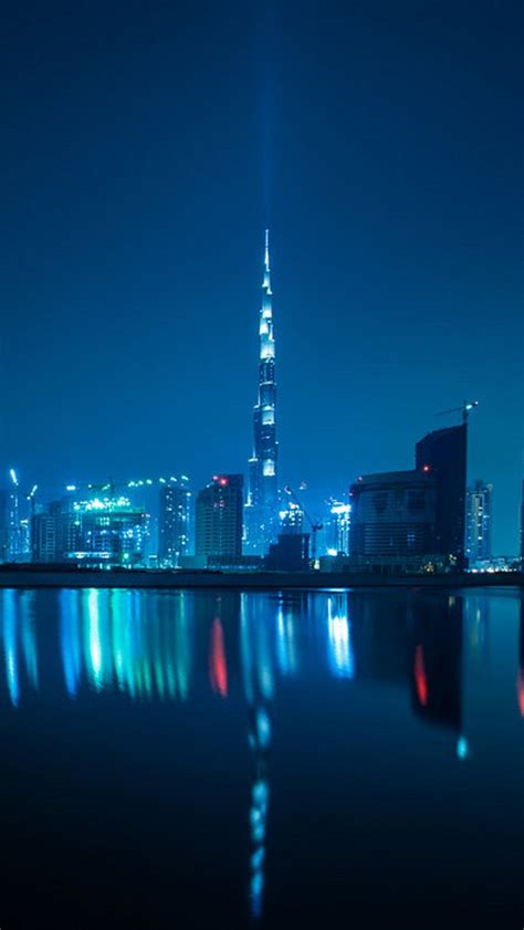 Blue Dubai Night Iphone Wallpapers Free Download