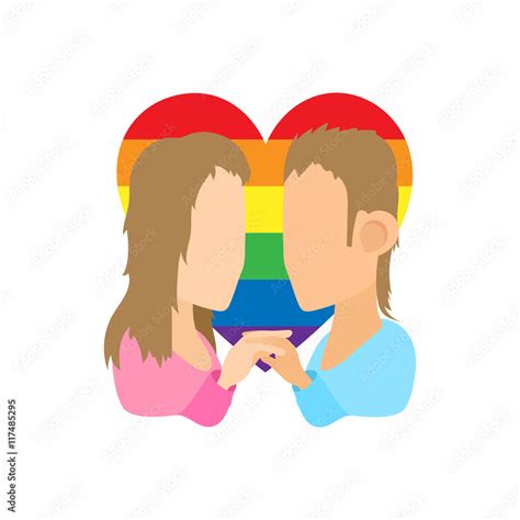 Two Girls Lesbians Icon In Cartoon Style Isolated On White Background Love Symbol Stock Vector