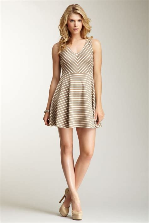 Stripes Fit N Flare Dress Dresses Mitered Stripe