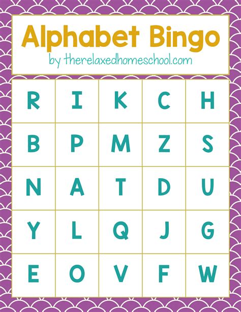 Free Printable Alphabet Letters Bingo Game Download Here Alphabet