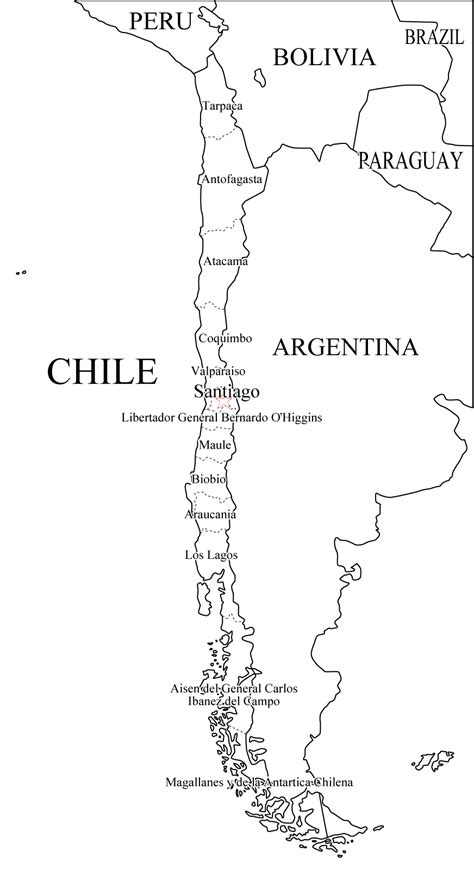 Laminas Para Colorear Mapa De Chile Imagui
