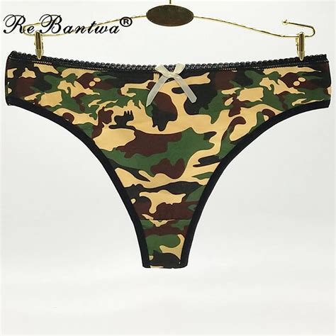 Ladies Cotton G String Underpants Tangas Female Sexy G Strings Camouflage Sexy Thongs Underwear