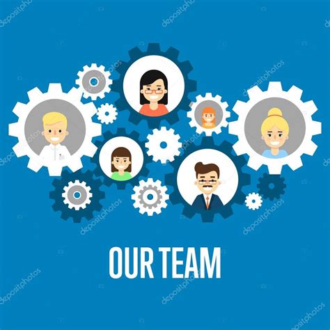 Our Team Banner Teamwork Concept Stock Vector Image By