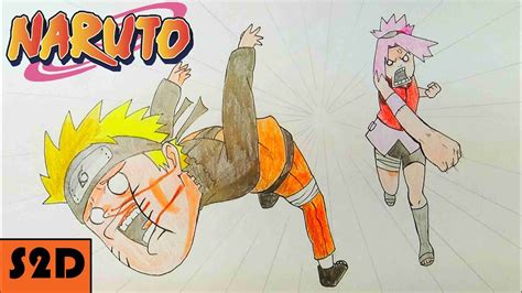 How To Draw Chibi Sakura Punching Chibi Naruto Part 2