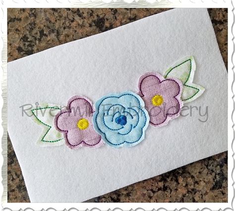 Raggy Applique Flowers Machine Embroidery Design Rivermill Embroidery