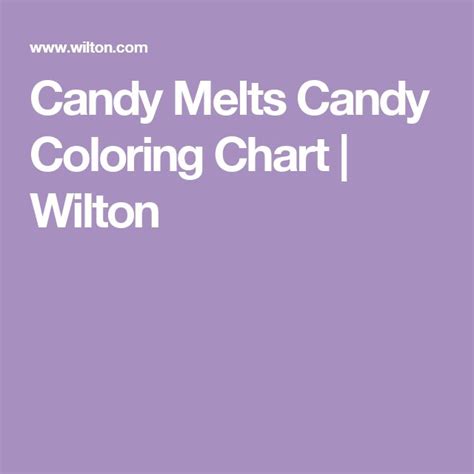 Candy Melts Candy Coloring Chart Wilton Candy Melts Candy Chart