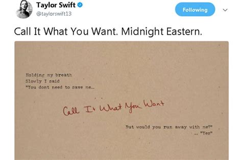 Taylor Swift Teases New Single Call It What You Want