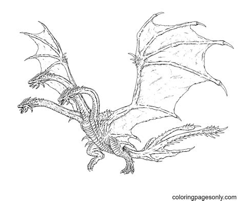 King Ghidorah Coloring Pages Free Printable Coloring Pages