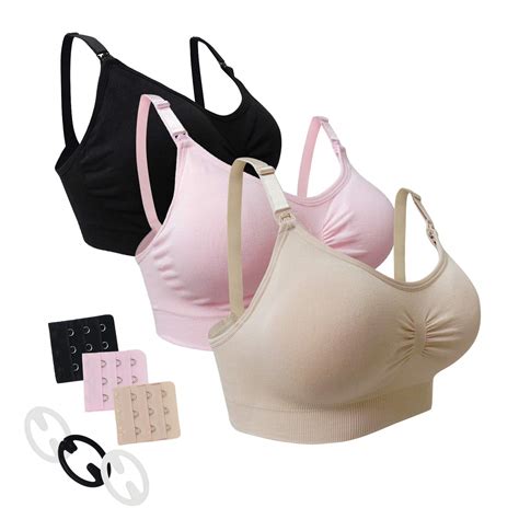 Buy Nursing Bra Maternity 3 Pack Seamless S Xl With Removable Spill Prevention Pads Online At