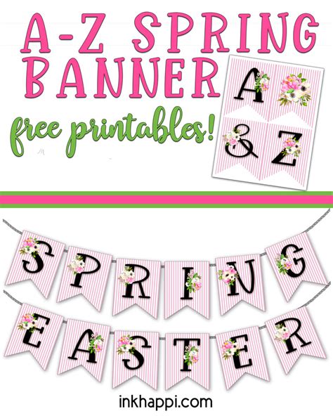 Printable Spring Banner A Z Great Addition To Your Decor Inkhappi