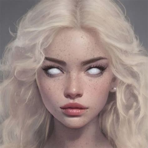 A Digital Painting Of A Woman With Freckles On Her Face And Blonde Hair