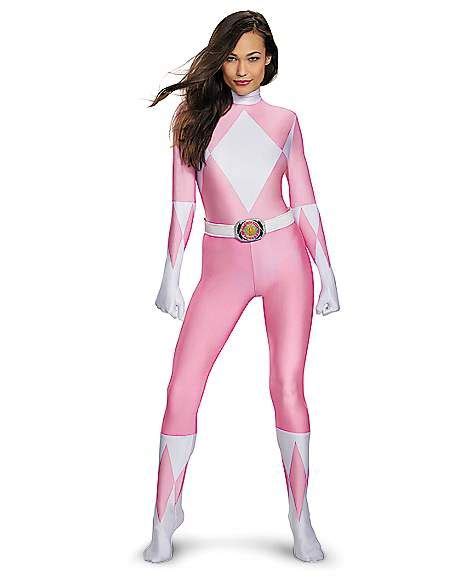 adult pink ranger bodysuit costume power rangers