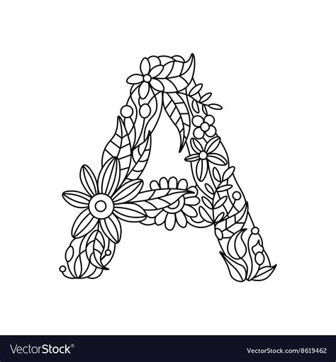 Discover thousands of premium vectors available in ai and. Letter A coloring book for adults vector image on ...