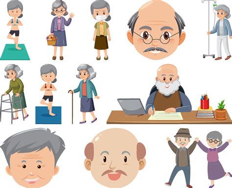 Collection Of Elderly People Icons Vector Art At Vecteezy