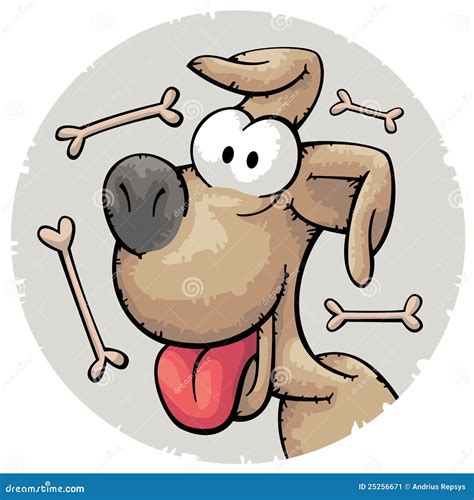 Happy Dog And Bones Stock Illustration Illustration Of Smiling 25256671