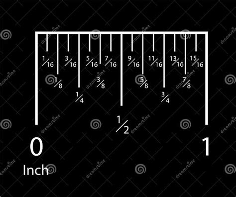 Inch Rulers Inches Measuring Scale Indicator Stock Vector