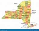 Mappa Della Contea Di New York Illustrazione Vettoriale - Illustrazione ...