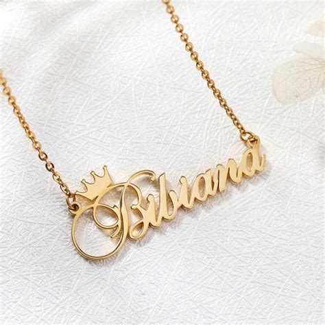 Personalized Custom Name Crown Necklace Gemheal