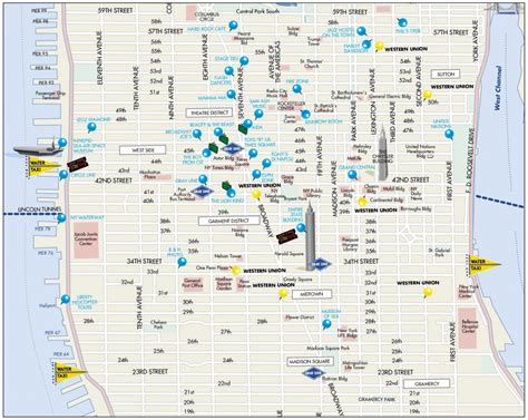 New York Top Tourist Attractions Map 35 Midtown Manhattan Hotel With