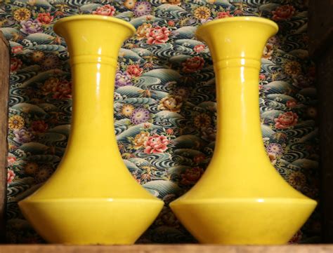 Two Large Yellow Awaji Vases Collectors Weekly