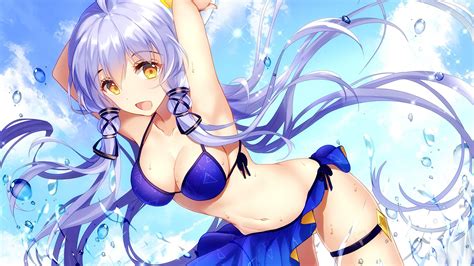 Desktop Wallpaper Stardust Vocaloid Bikini Blue Hair Anime Girl Hd Image Picture