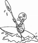 Kayak Coloring Kayaking Cartoons Results Sports sketch template