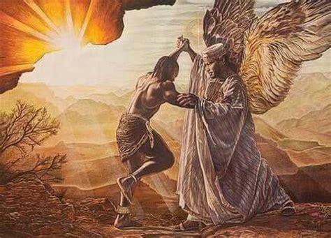 24 then jacob was left alone, and a man wrestled with him until daybreak. 30 best images about Jacob wrestling with the Angel on ...