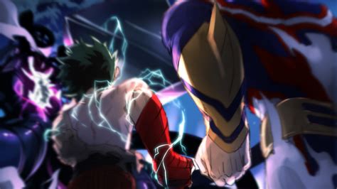 Free Download All Might And Deku Vs Vilain Hd Wallpaper Background