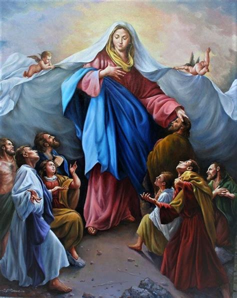 Sainte Mère De Dieu Manteau Virginal Jesus Mother Blessed Mother Mary