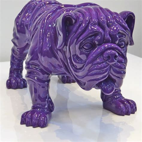 Fiber Glass Purple Bulldog Sculpture All Things Purple Purple